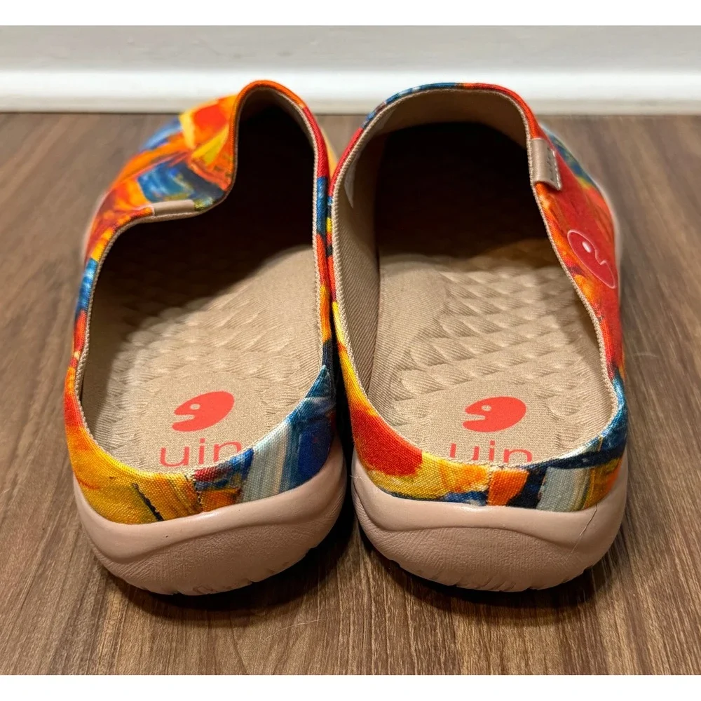 UIN Color Zone Mens Abstract Oil Painting Print Slipper Mules Clogs Sz 11